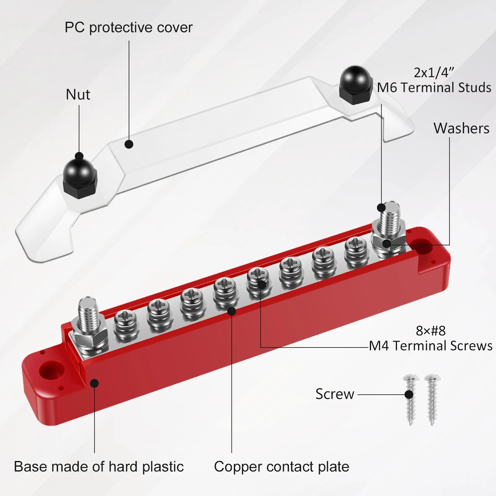 الفولاذ المقاوم للصدأ حافلة بار البحرية المبسطة الأسلاك توزيع الطاقة كتلة توفير المساحة بطارية Buss بار الأمن العالي للقارب