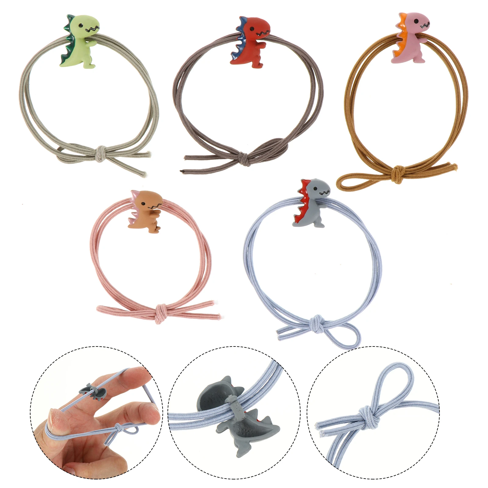 

10pcs Hair Ties Girls Dinosaur Headbands Elastic Bands Cute Accessories Travel School Party Hair Care Styling Tools