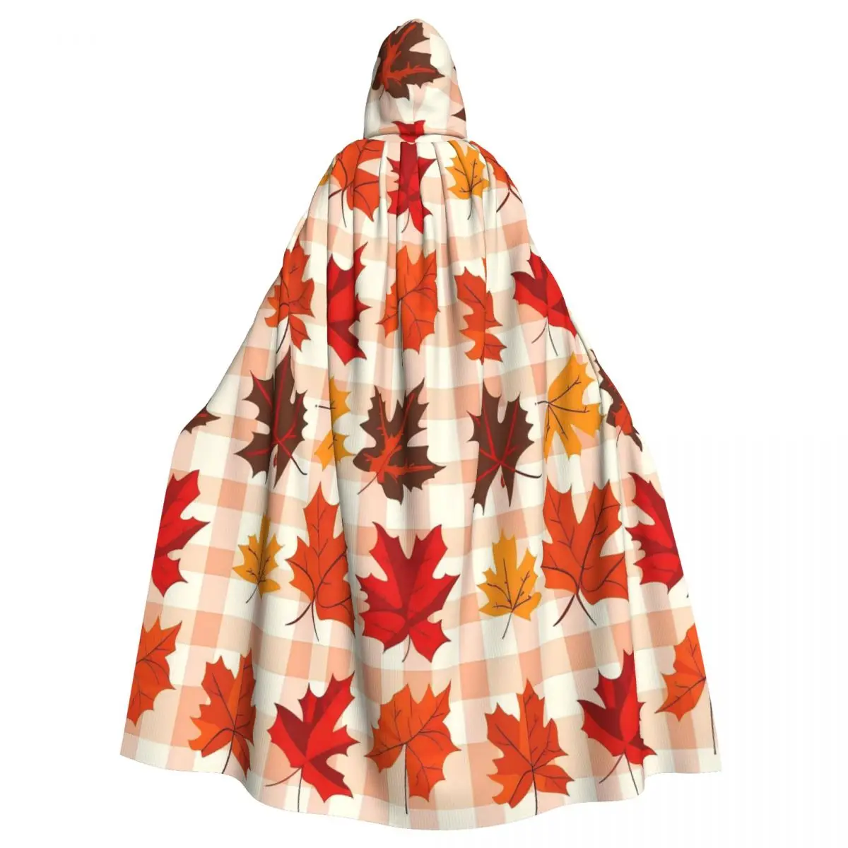 Maple Fallen Leaves Hooded Cloak Autumn Leaf Aldult Cape Cosplay Costume Party Accessory