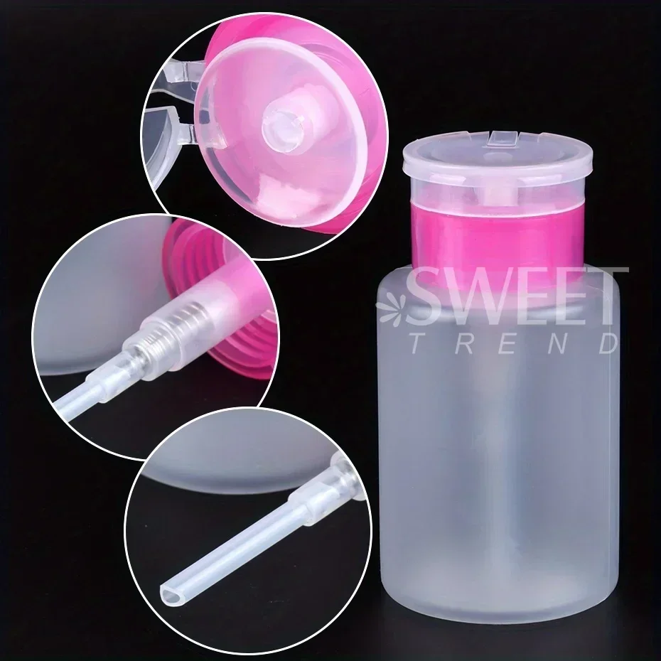 150 ミリリットル空のプレス爪ポリッシュリムーバーボトルポータブルプッシュダウンポンプディスペンサーツール液体容器詰め替えサロンアクセサリー