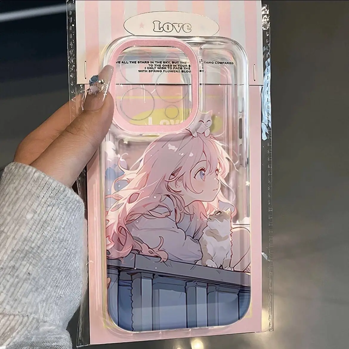 SEIRASSIM cartoon anime girl cat soft phone case for iphone 15 pro max 14 plus 13 11 12 silicone cover for iphone xr xs x 7 8 p