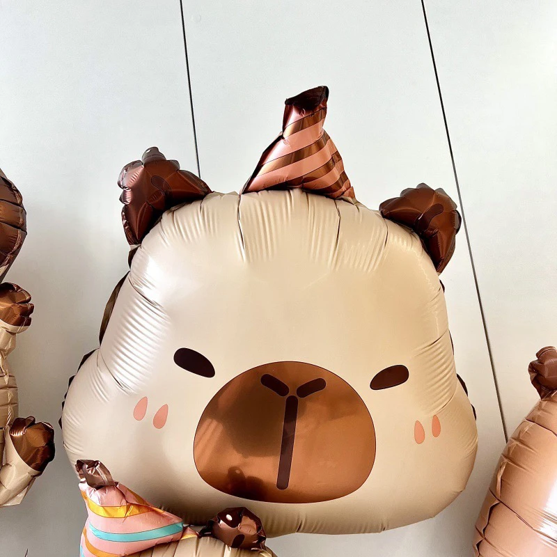 Capybara-Luftballons, Geburtstag, Kinder, alles Gute zum Geburtstag, Party, Cartoon-Capybara-Themenballon, Aluminiumfolie, Latex-Zahlenballons – Detail 9