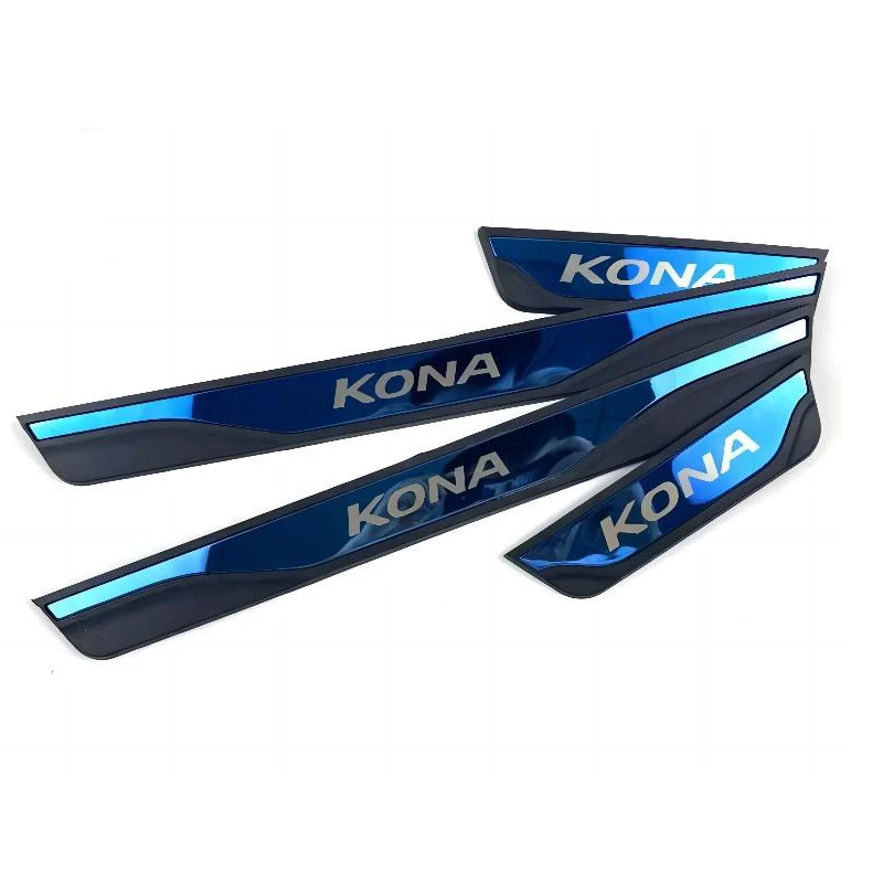 For HYUNDAI KONA 2024 2023 2022 2018 2019 2020 2021 EV Car Accessories Scuff Plate Door Sill Protection Cover Trim