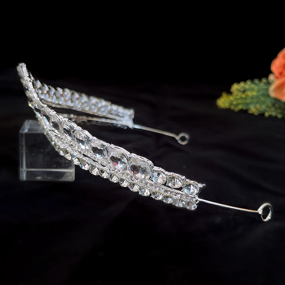 

Birthday Crown Rhinestone Wedding Hair Accessories Shiny Headband Grace Sparkling