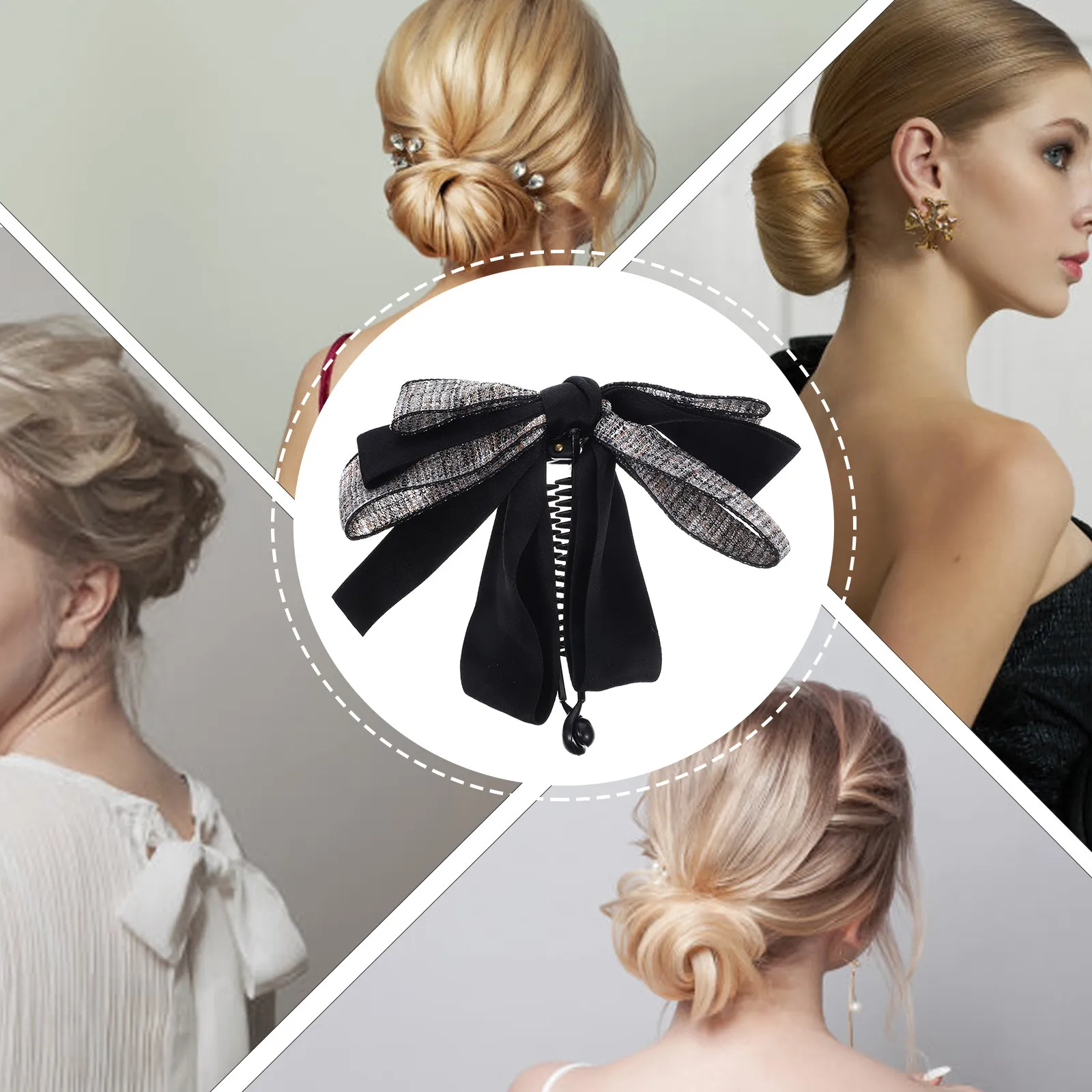 

1 Piece Butterfly Hair Bow Clip Banana Claw Grip for Women Thick Curly Fine Hair Styling Accessory Elegant Ponytail Holder