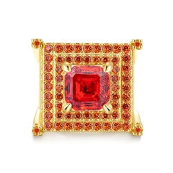 VANAXIN Hip Hop Square Big Zircon Iced Out Ring for Men Fashion Singer Rock Party High Quality Square Jewelry