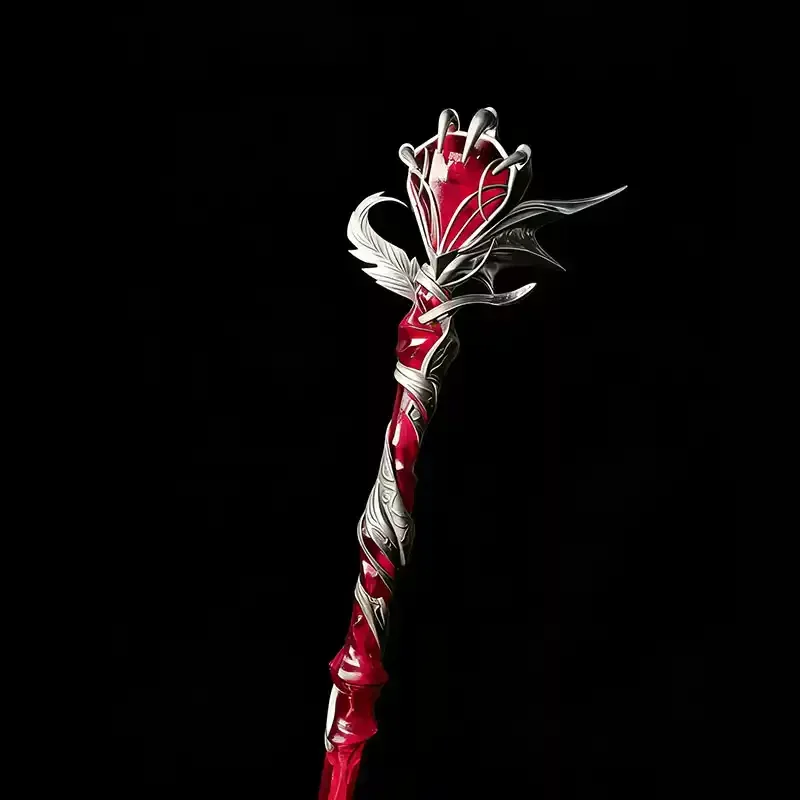 

Anime Love and Deepspace Sylus Silver-winged Demon Heroine Rose Wand Cosplay Cartoon Hairpin Hair Clasp Staves Combs Sticks Gift