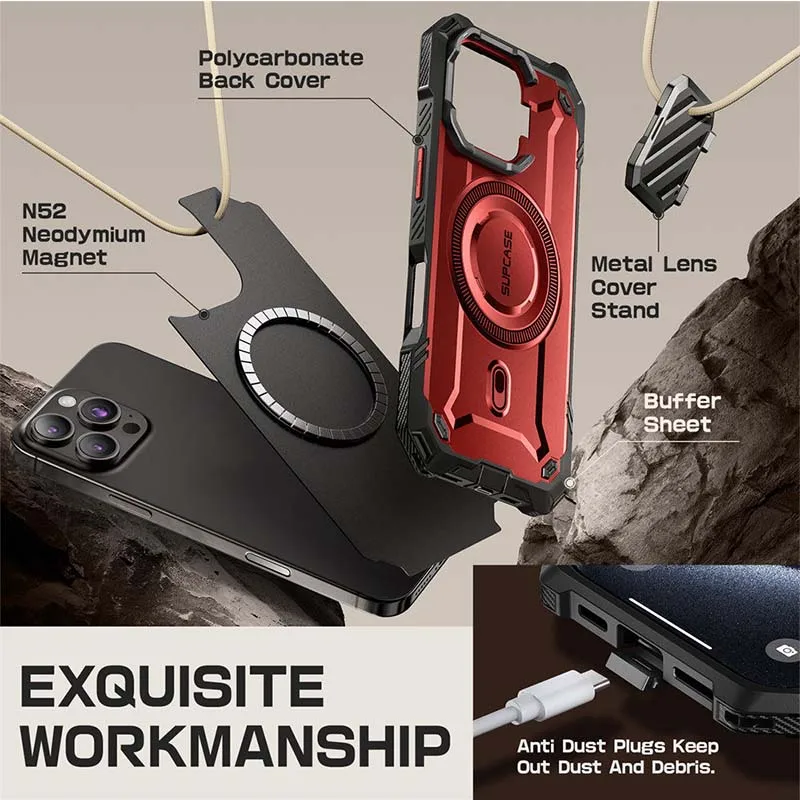 Etui SUPCASE do iPhone'a 16 Pro 6.3" 2024 UB Mag XT Wytrzymałe, mocne, magnetyczne etui na telefon z osłoną na aparat — zdjęcie produktu 4