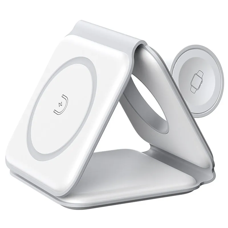 

Luxmoc 3-In-1 Foldable Magnetic Wireless Charger 15W Fast Wireless Charger For iPhone For Apple Watch For Airpods