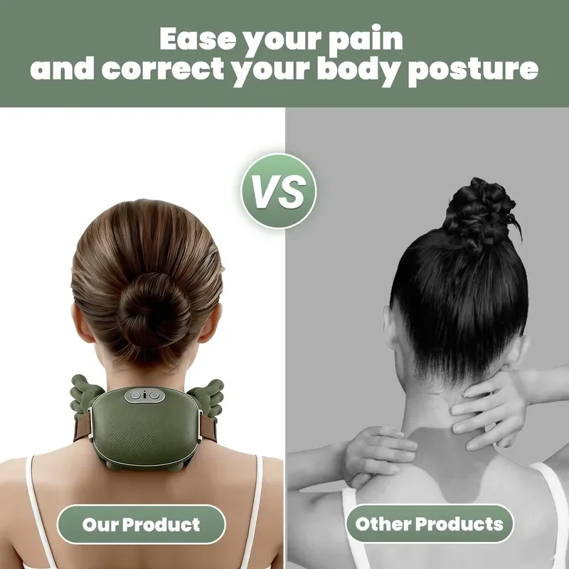 Portable Kneading Massage Pillow Head Pain Relief Electric Shiatsu Massager with Heat - view 5
