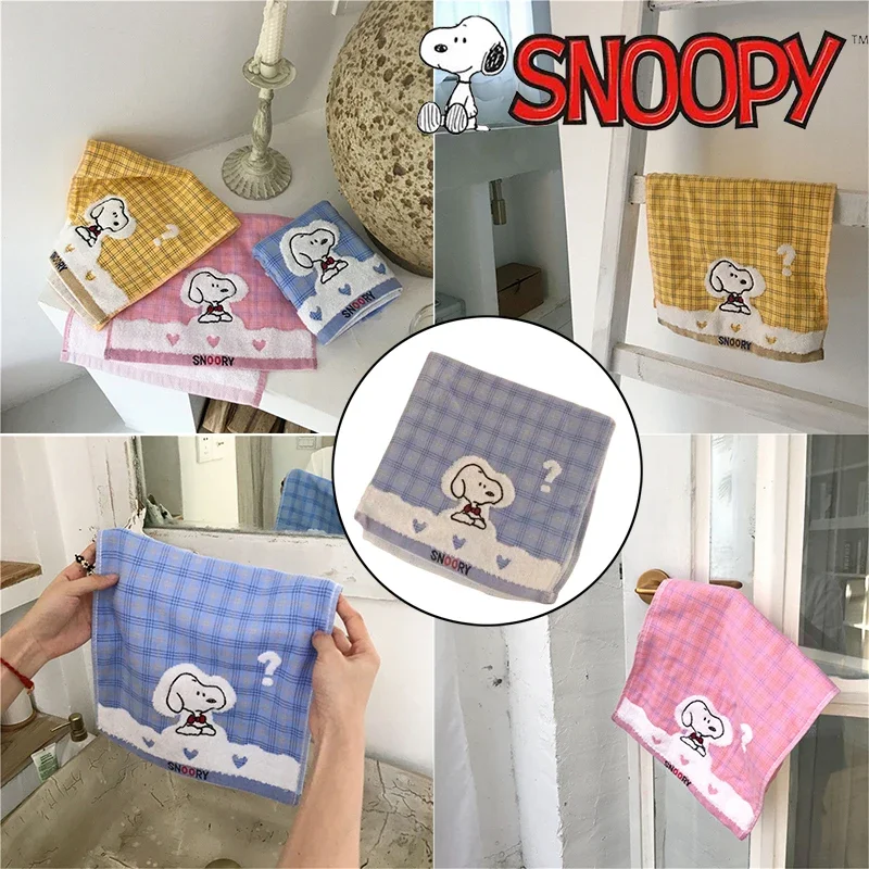 Toalla de algodón suave Kawaii Snoopy, toalla facial de afinidad suave con absorción de agua de Anime, toalla de baño para el hogar con patrón de animales a la moda, regalo