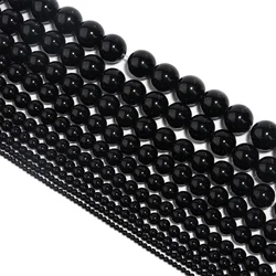 1 Strand 4/6/8/10mm Natural Black Onyx Agate Beads Gemstone Round Loose Beads for Jewelry Making