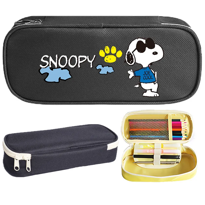 Snoopys Student Stationery Box Large Capacity Boy Girls  Pencil Case Cartoon Dog Pen Pouch Cute School Supplies Birthday Gift