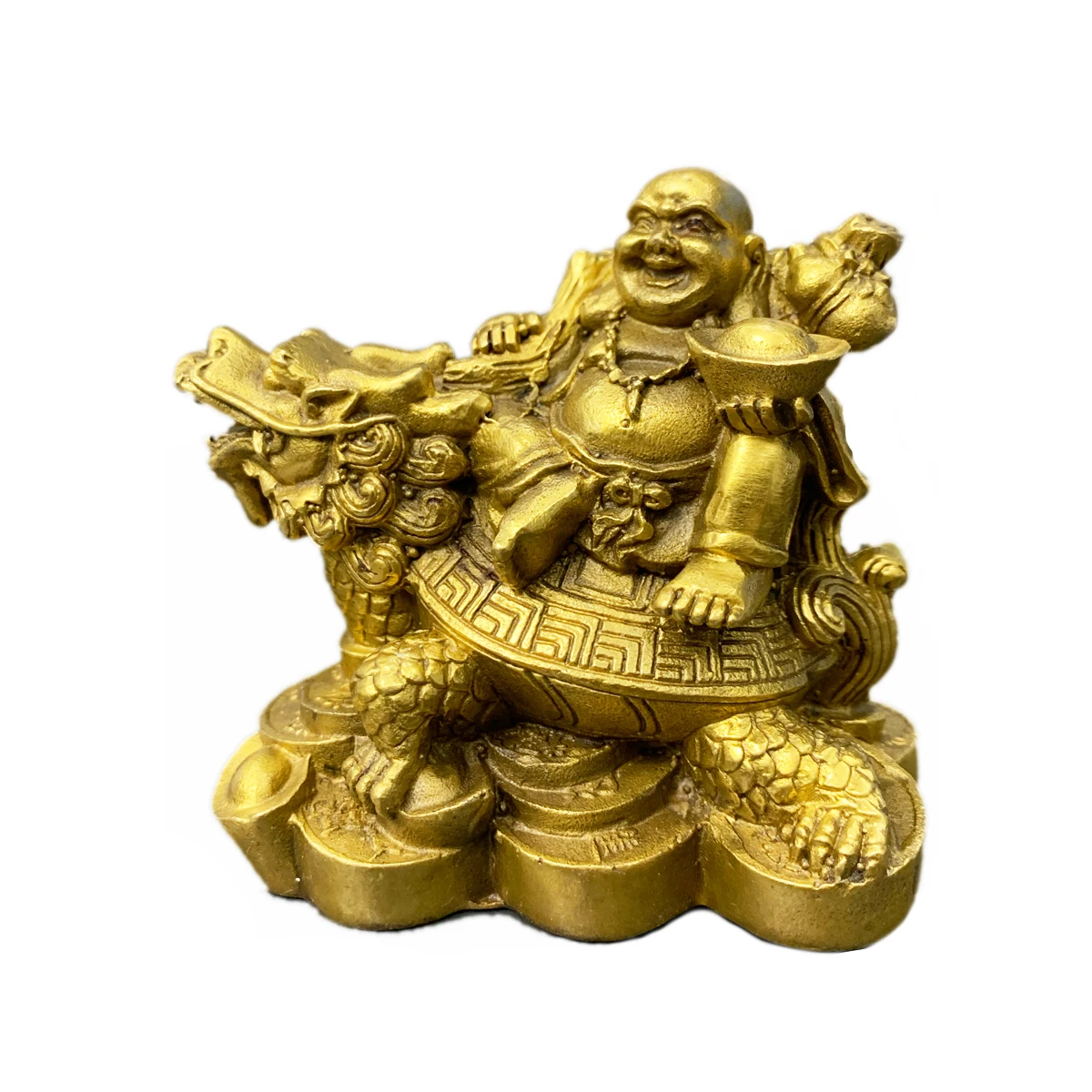 

Feng Shui Brass Statue gold Laughing Buddha Maitreya Sculpture Chinese Home Decor Figurine Office Decoration Good Luck