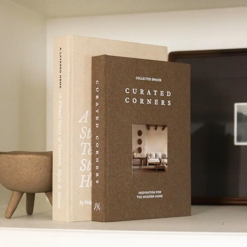 

Декоративные книги или предметы интерьера - 2 льняные декоративные книги для книжных полок, журнальных столиков, стеллажей - дополнительный ящик для книг или скрытое хранилище