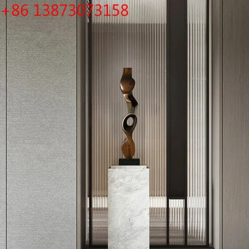 05 FG17Hotel lobby creative abstract solid wood sculpture ornaments porch wood carving decorative art