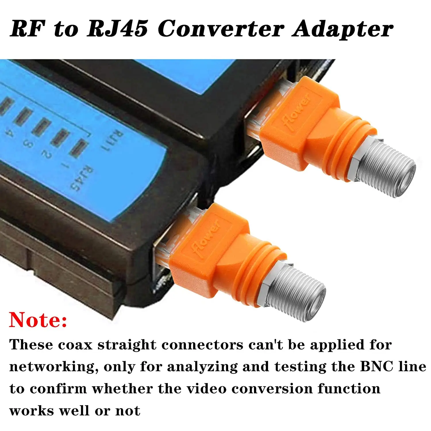 1PC złącze typu F RF żeńskie do RJ45 męskie podłużny łącznik koncentryczny Adapter koncentryczny RJ45 do złącza RF