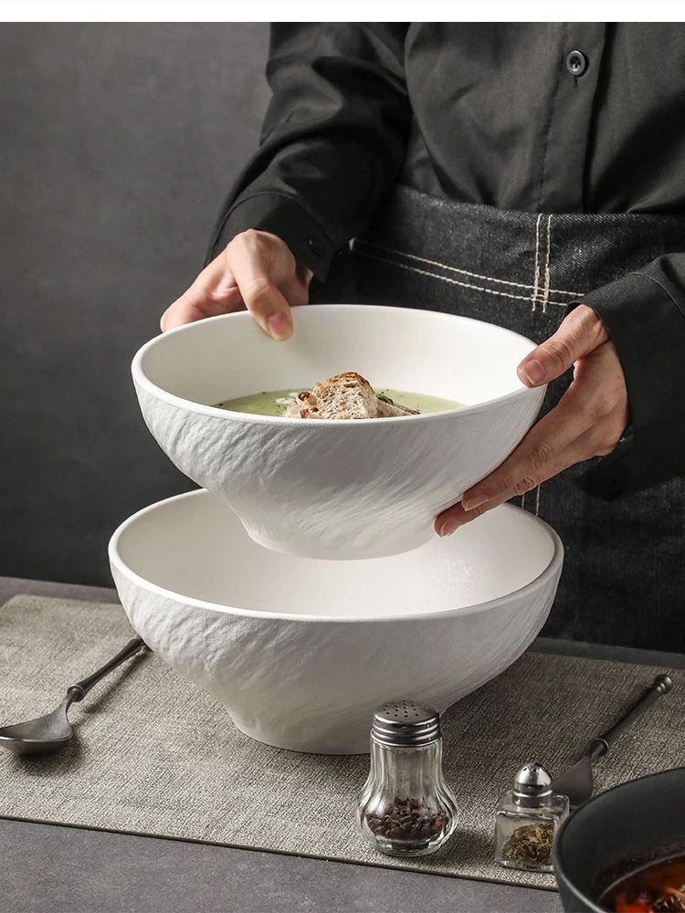 

8-9 inches ceramic household noodle frosted tableware