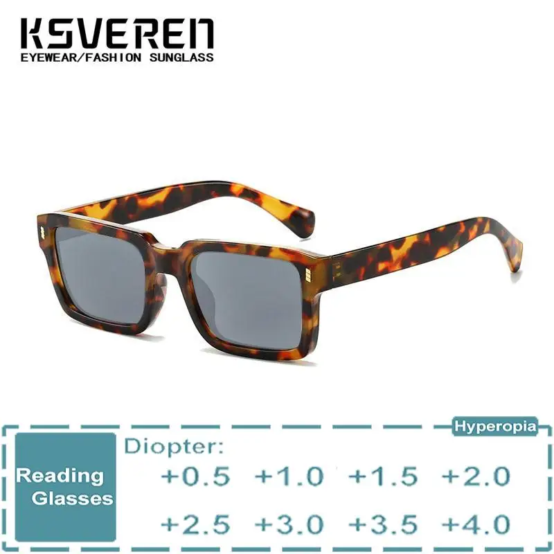 

Designer Men Narrow Frame Square Reading Sunglasses Tinted Eyewear Single Focus Presbyopic Eyewear Outdoor Shade Glasses +1.5