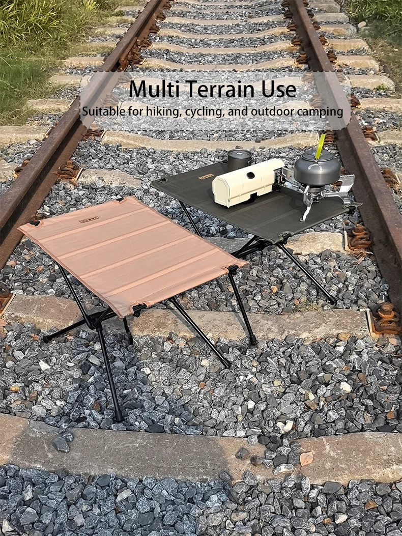 TARKA Camping-Klapptisch aus 600D Oxford-Gewebe, aufrollbarer leichter Tisch aus Aluminiumlegierung mit Netztasche für Outdoor-Picknicks – Detail 7