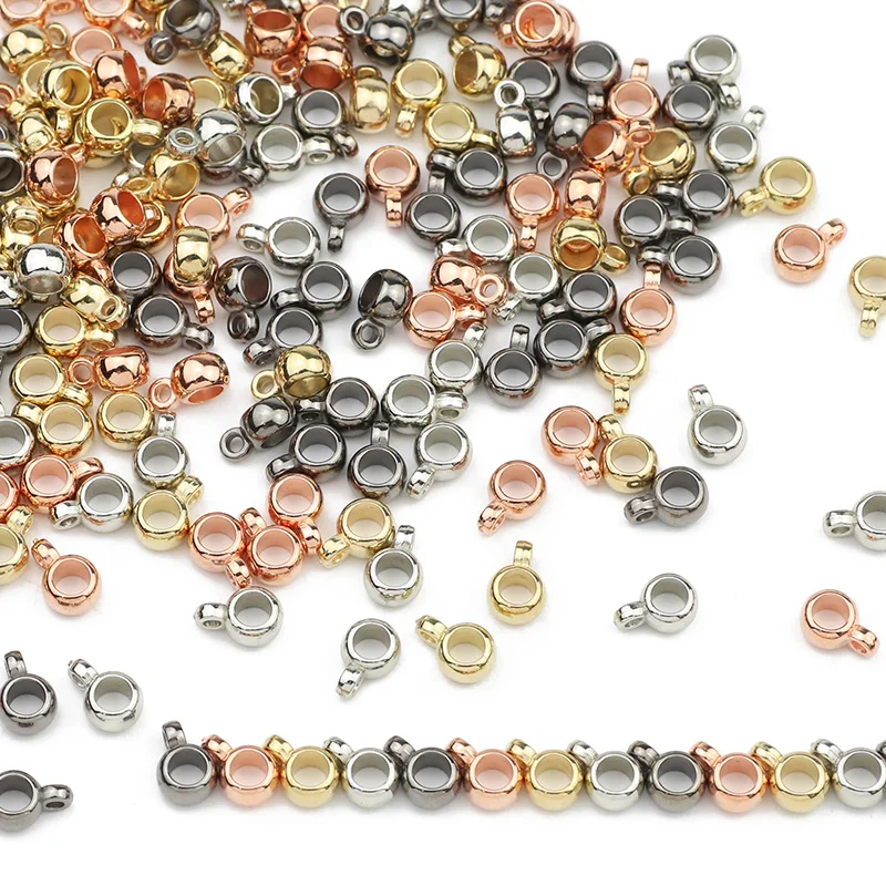 50~200pcs 6/8mm Round Pendant CCB Material Gold Silver Plated Spacer Loose Beads For Jewelry DIY Necklace Making Accessories