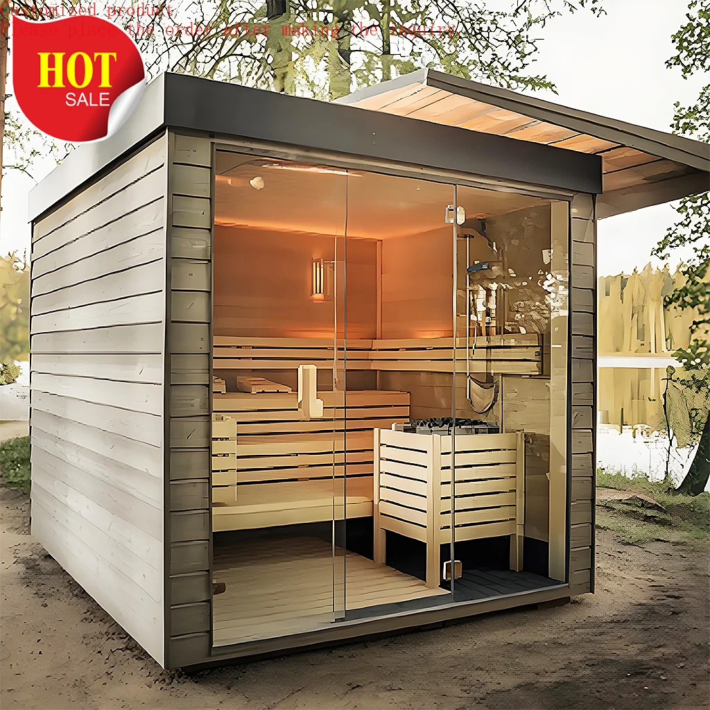 

Customization.Outdoor Wood Cedar outdoor Sauna Luxury outdoor Sauna 4 People large Sauna room