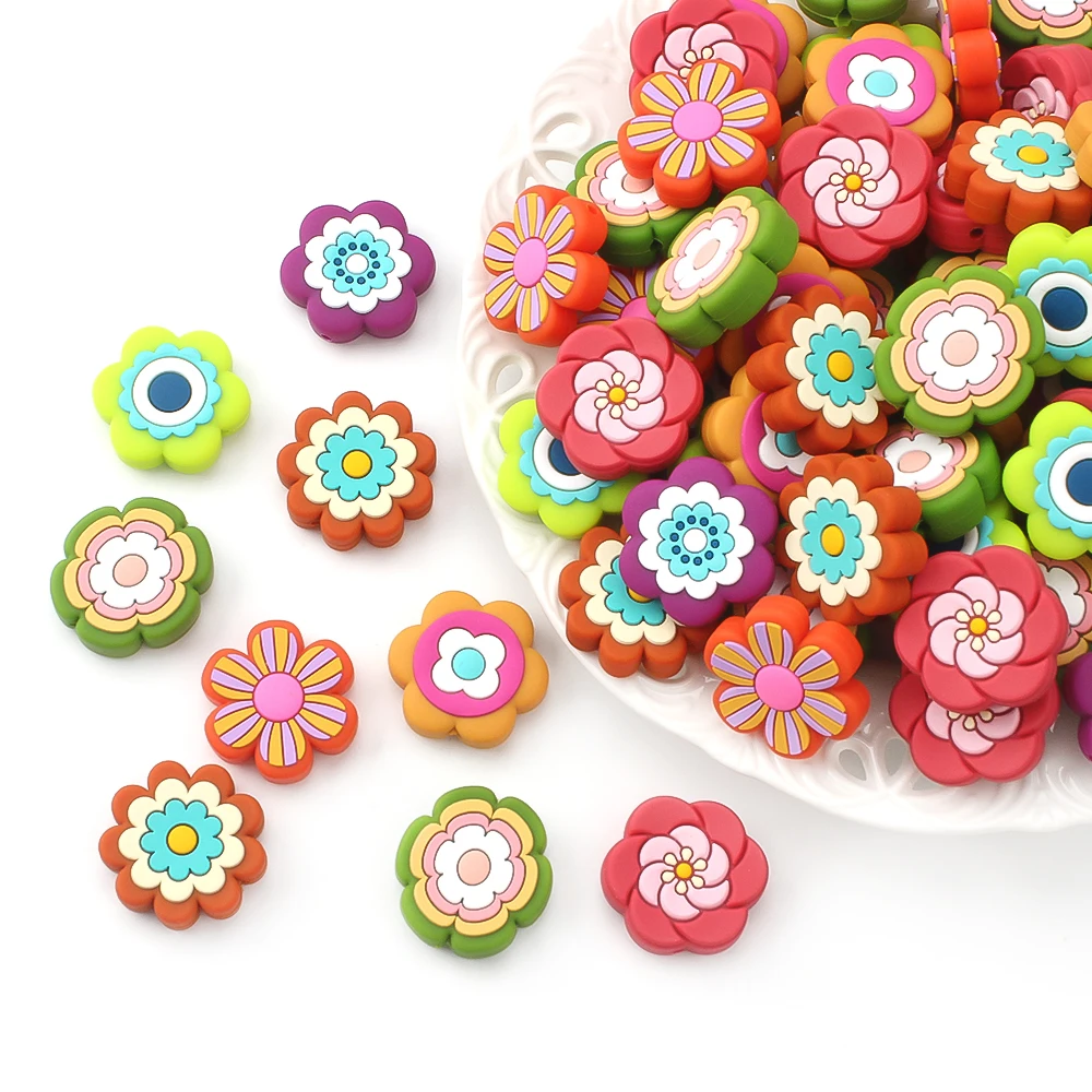 5/10pcs Focal Beads Boho Style Flower for Jewelry Accessories Keychains DIY Necklace Bracelet Making Creative Gifts