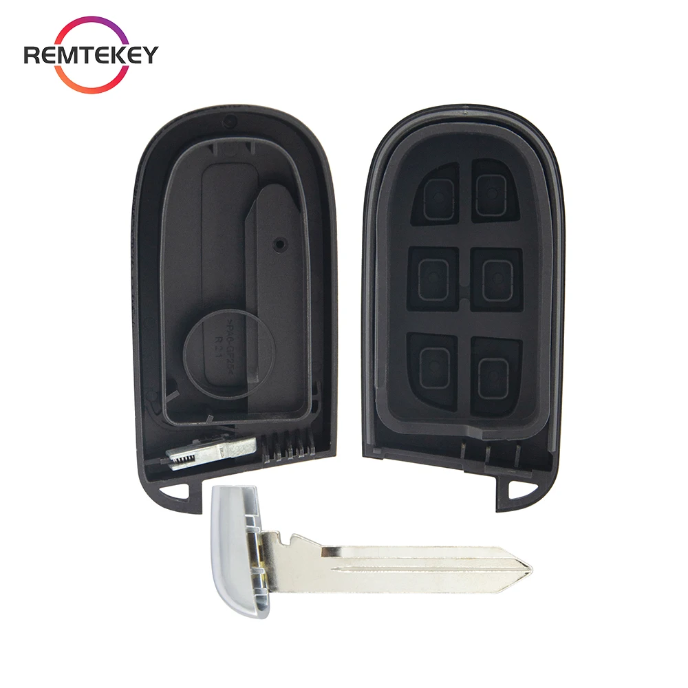 REMTEKEY Télécommande Smart Car Key Shell Case Fob FCC GQ4-54T 2/3/4/5 Bouton pour fusible Dodge Ram Jeep Traff2013-2018 68159657