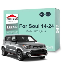 13Pcs Cars Accessories For KIA Soul 2014 2015 2016 2017 2018 2019 2020 2021 2022 2023 2024 Canbus LED Interior Light Bulb Tools