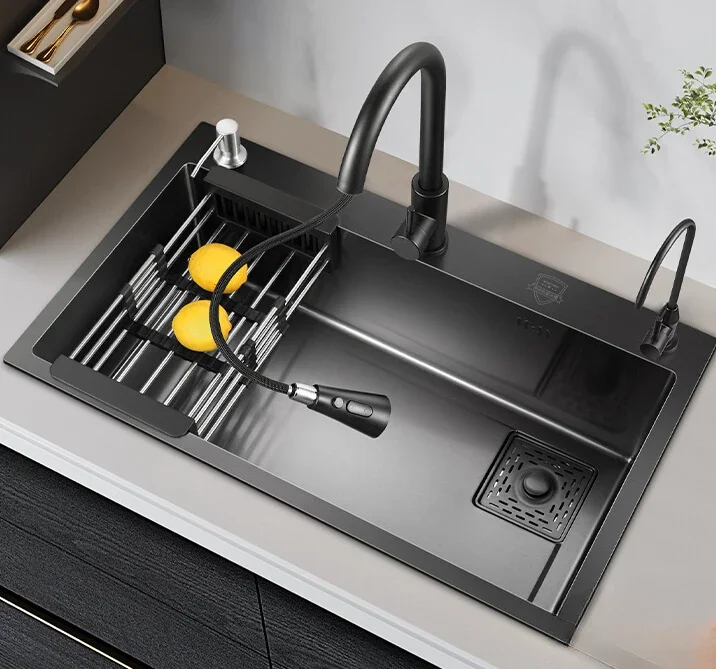 

Для мытья овощей, кухонная бытовая 304 большая раковина из нержавеющей стали с одним резервуаром, боковой ряд