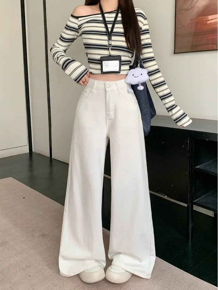 

High Waist Wide Leg Jeans Women plus Size Spring New Fashion Slimming Floor Length Pants Comfortable Loose Fit Straight Leg
