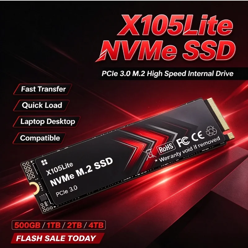 X105Lite M.2 PCIe 3.0 NVMe SSD Brand New 500GB 1TB 2TB 4TB Fast High Speed Internal Solid State Disk for Laptop Desktop Computer