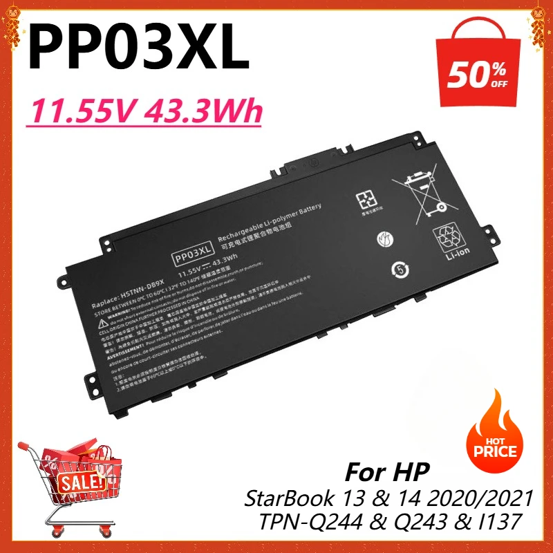 

PP03XL Laptop Battery for HP Pavilion X360 13-BB 13-BB0000 14M-DW 14M-DW0000 14-DV 14-DV0000 14-DK 14-DW000 15-EH 15-EH0000