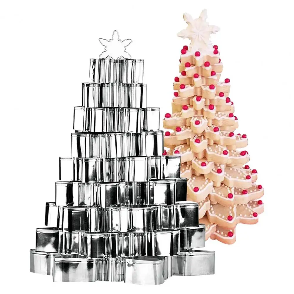 Stainless Steel Cookie Cutter Food-grade Cookie Cutter 10pcs Christmas Cookie Cutter Set Stainless Steel Snowflake for Festive