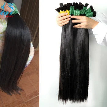Groothandel Menselijk Haar Bulk Voor Vlechten Natuurlijke Kleur Recht Indisch Haar Geen Inslag Vlechten Bulk Hair Extensions Voor Vrouwen 50g