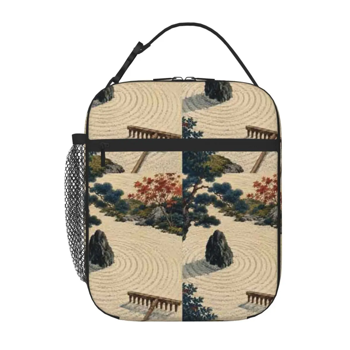 Bestselling Raked Sand Circle - Vintage Japanese Zen Ukiyo-e Woodblock Sweet Style Camping Lunch Bag Long Drive Carry Lunch Bag