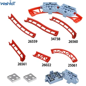 10xジェットコースタートラックレール小青鍋テクニカルパーツMOCビルディングブロックLegoeds 25061 26559 26560 26060と互換性 12ベストセールスタイレゴ-6