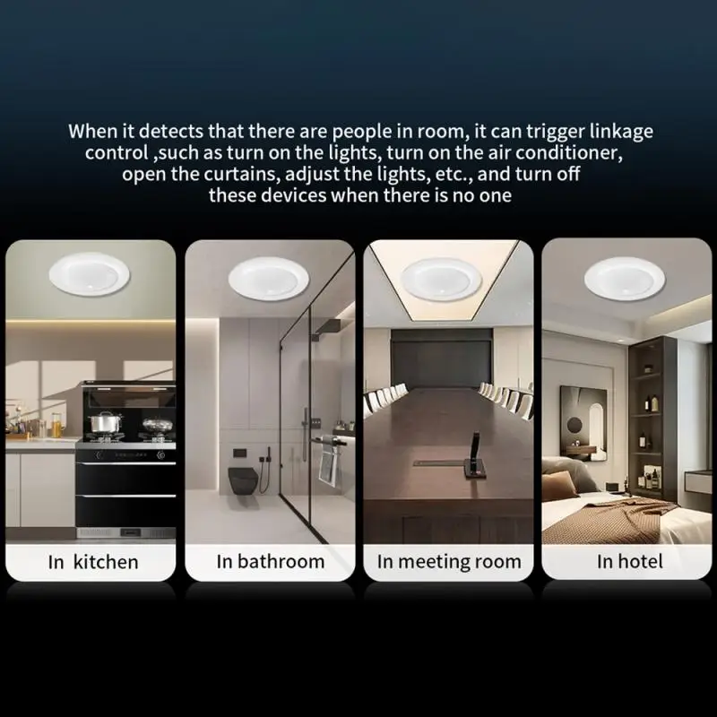 24G Tuya WiFi/Zigbee Motion Sensor Human Presence Sensor Millimeter Wave Ceiling Embedded Presence Detector Home Automation