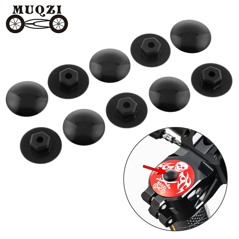 MUQZI 10pcs Bike Headset Cover M6 bowl Set Screw Silica gel Top Cap covers MTB Road Fixed Gear Folding Bicycle