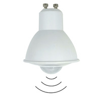 PIR Sensor LED Light Bulb GU10 6W 120V 230V Auto Working No Switch Floodlight Balcony Porch Corridor Light Lamp