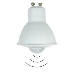 Bombilla LED con Sensor PIR GU10 6W 120V 230V funcionamiento automático sin interruptor reflector balcón porche lámpara de luz del pasillo