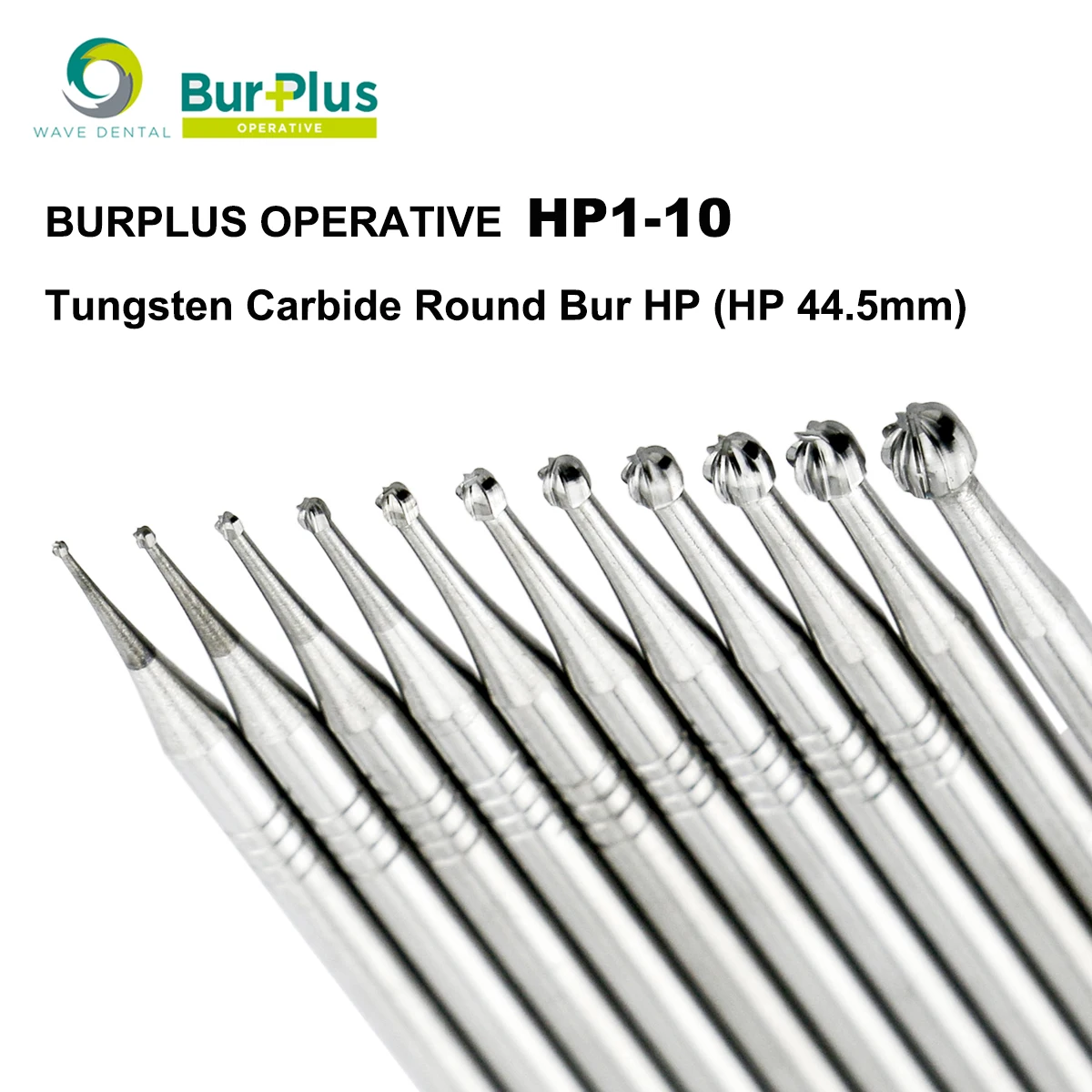 WAVE Dental Round Tungsten Carbide Burs dental burs for crown  0.5 to 2.5mm For Straight Nose Cone Handpiece 5Pcs/pack