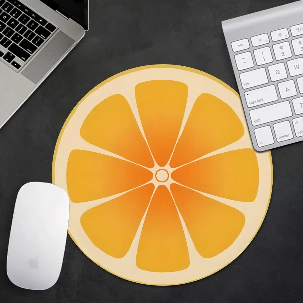 Citrus Fruit Round Mouse Pad Round Lime Lemon Slice Non-Slip Rubber Mat for Office Gaming Gamer Home Or Office Adorable Desk Mat