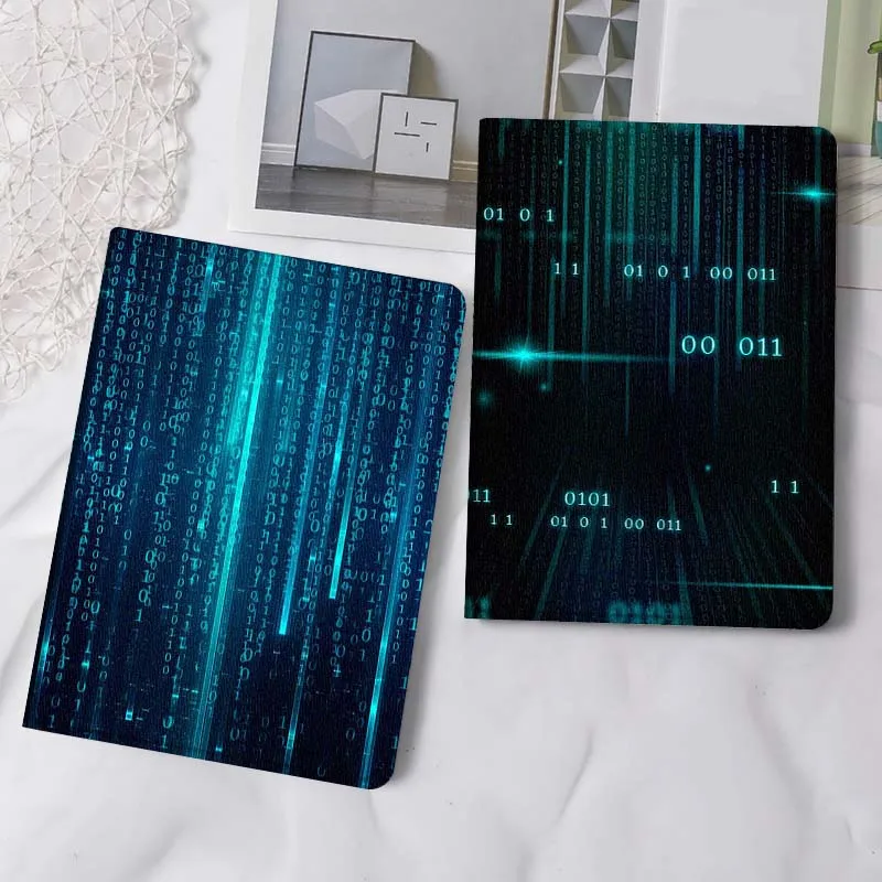 

Binary Digital Matrix Background Tablet Case For Samsung Tab Galaxy S6 S11 A A7 A8 A9 A11 10.1 10.4 10.5 Plus Lite Gift