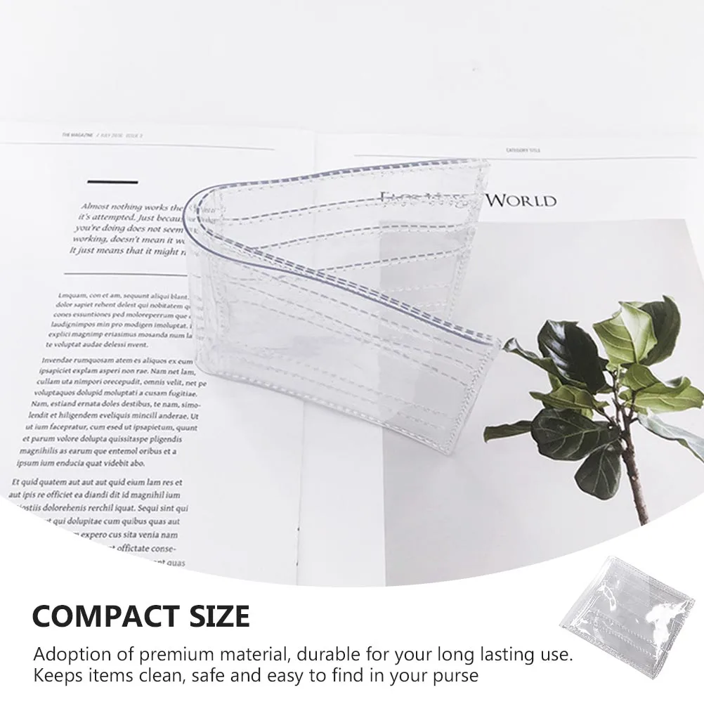 

PVC Card Bag Compact Transparent Purse Durable Lightweight Portable Clear Pouch Wallet Change Purse Cards Bag Small Size Safe