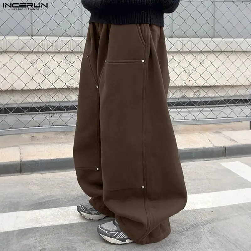 Männer Weite Hosen Elastische Taille Jogger Lose Freizeithosen Männer Streetwear Koreanischer Stil Mode Männliche Lange Hosen S-5XL INCERUN – Detail 6