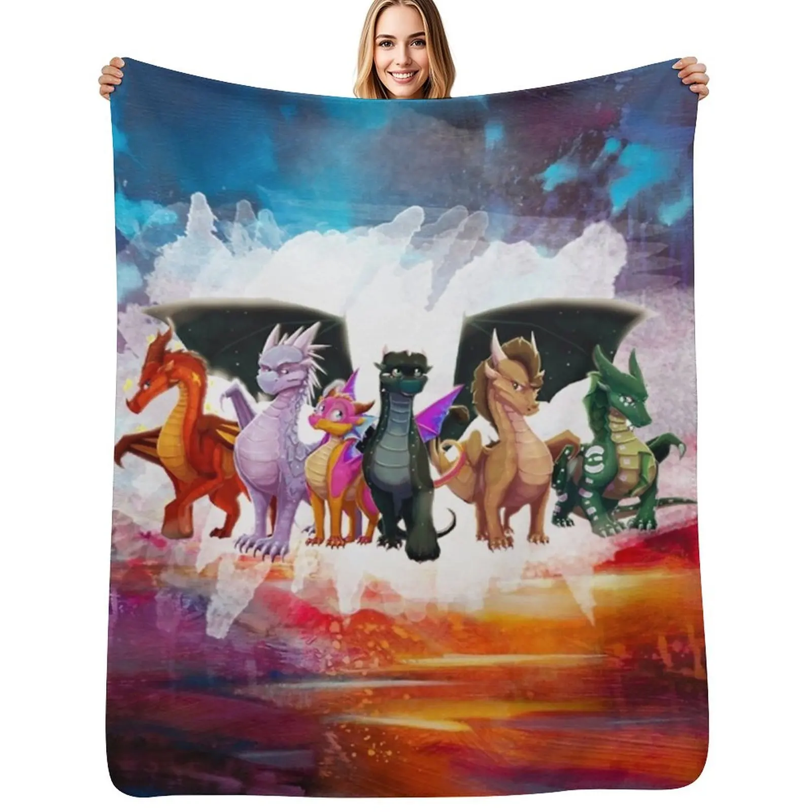 

Wing Of fire Light Squad dragon Throw Blanket Thermal Vintage Soft Beds for winter Blankets