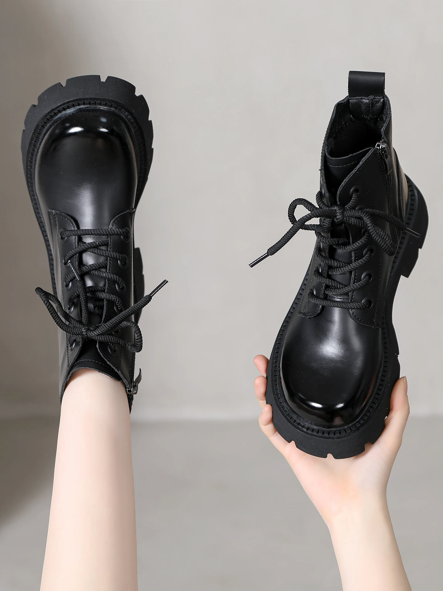 

Trendy Fce Lined Boots Women's Thi Bot Casual Autumn Winter Warm Faion Briti Sle ort Boots