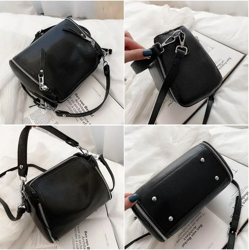 2023 New Genuine Leather Handbag Designers Women Messenger Bags Females Bucket Bag Leather Crossbody Shoulder Bag Handbag Bolsa