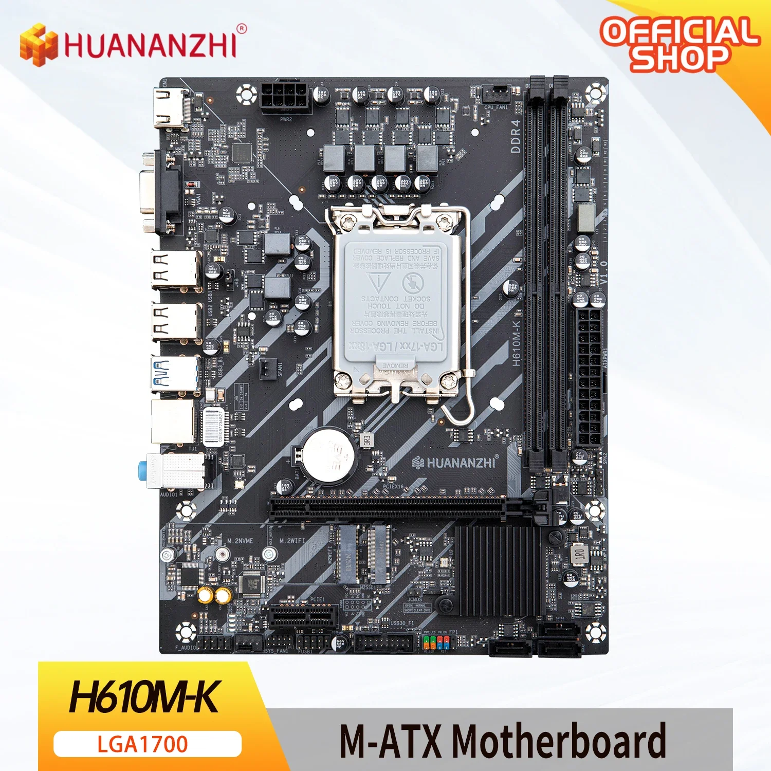 H610M K MATX DDR4 Motherboard Support12 13 14 Gen H610 Intel LGA 1700 CPU 12100F 12400F 12490F 12600F 12700F 13600F